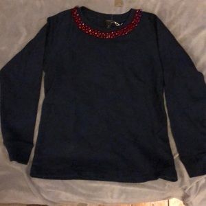 J.Crew Beaded Crewneck Top